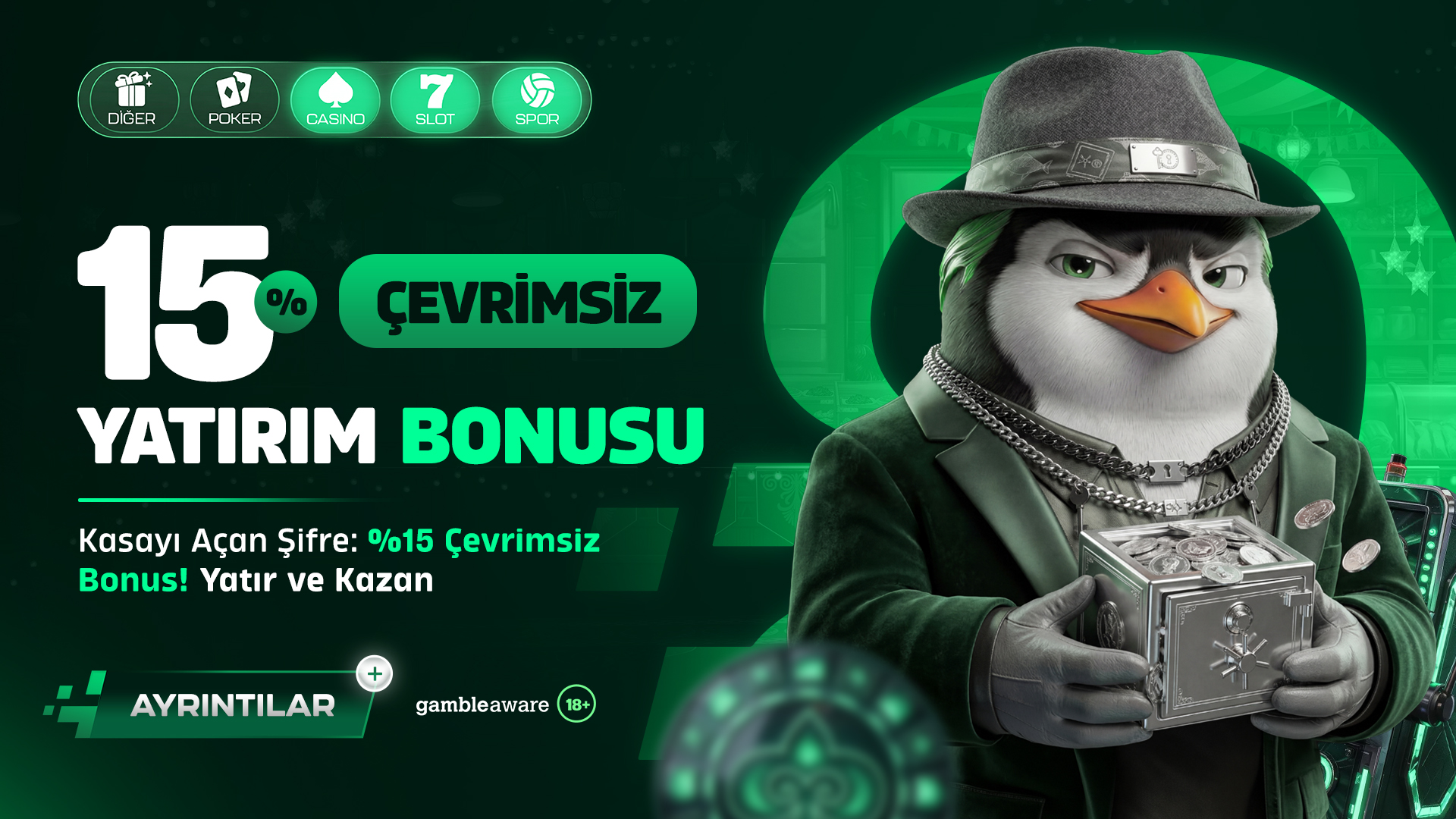 %15 Çevrimsiz Yatırım Bonusu