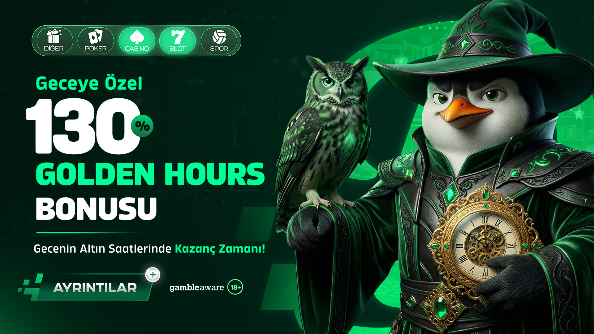 Geceye Özel %130 Golden Hours Bonusu